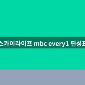 스카이라이프 mbc every1 편성표 1분만에 보는법