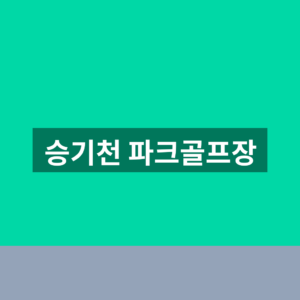 승기천 파크골프장 예약 이용 1분만에 찾는법
