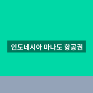 인도네시아 마나도 항공권 직항 예매 1분만에 확인하는법 5 인도네시아 마나도 항공권