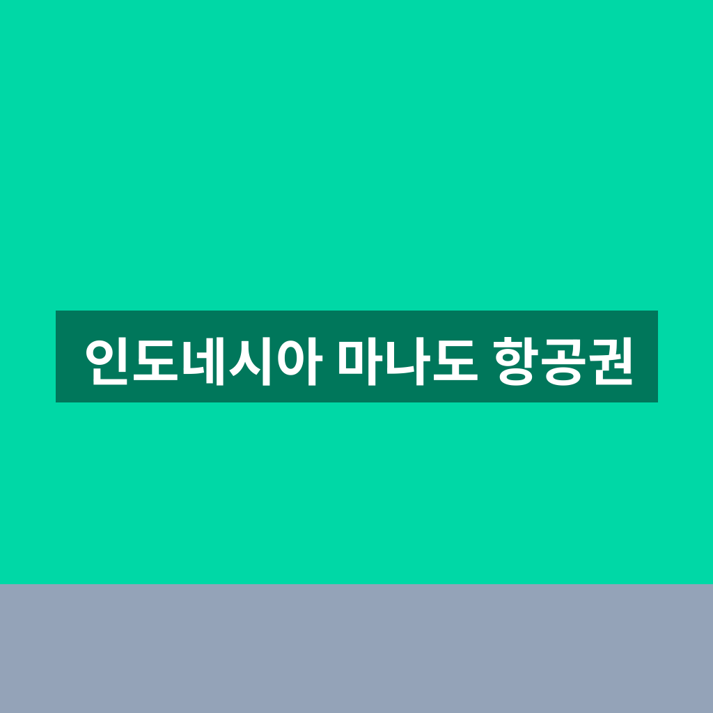 인도네시아 마나도 항공권