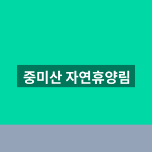 중미산 자연휴양림 예약 이용 1분만에 찾는법