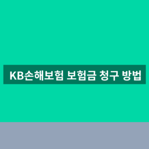 KB손해보험 보험금 청구 방법 5단계 필요서류 안내 7 KB손해보험 보험금 청구 방법