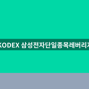 KODEX 삼성전자단일종목레버리지 ETF 주가 확인방법 7 KODEX 삼성전자단일종목레버리지