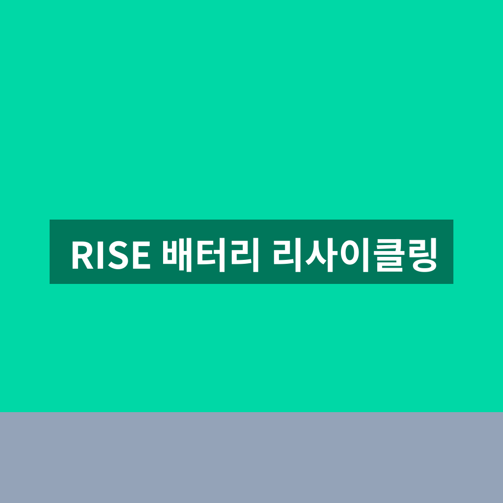 RISE 배터리 리사이클링