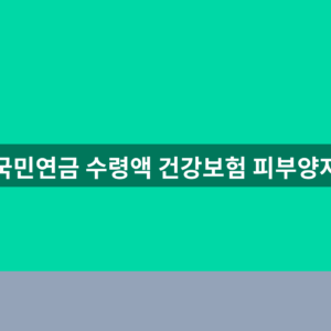 국민연금 수령액 건강보험 피부양자 연 2000만원 탈락 조건 2 국민연금 수령액 건강보험 피부양자