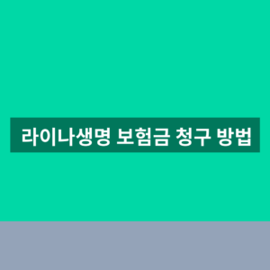 라이나생명 보험금 청구 방법 4단계 필요서류 안내