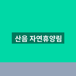 산음 자연휴양림 예약 숙박시설 1분 이용방법 총정리 9 산음 자연휴양림