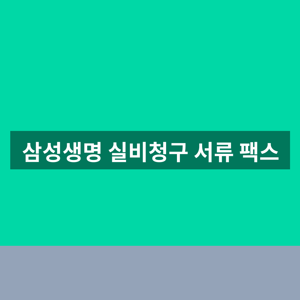 삼성생명 실비청구 서류 팩스