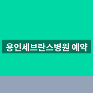 용인세브란스병원 예약