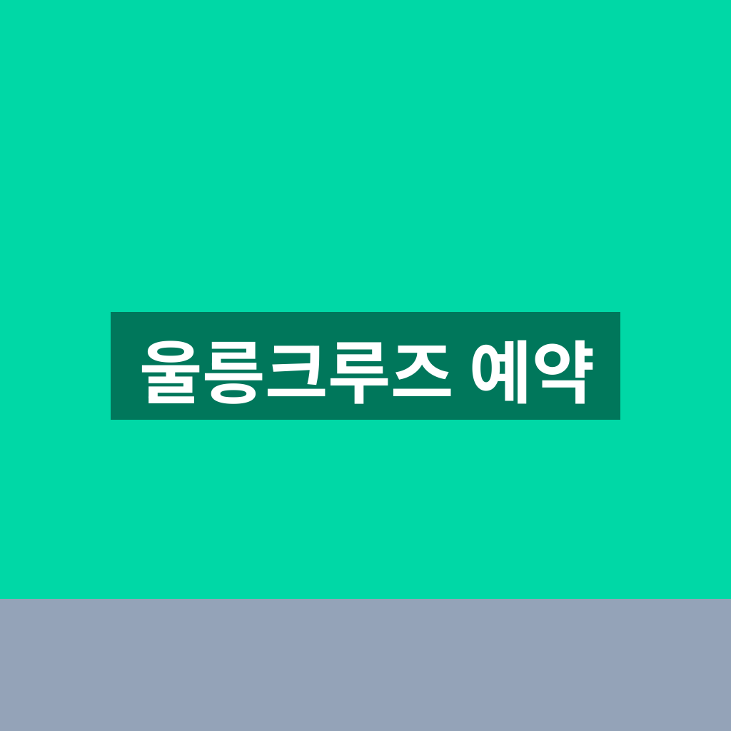 울릉크루즈 예약