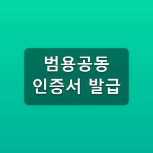 범용공동인증서 발급