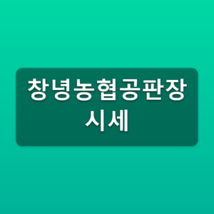창녕농협공판장 시세