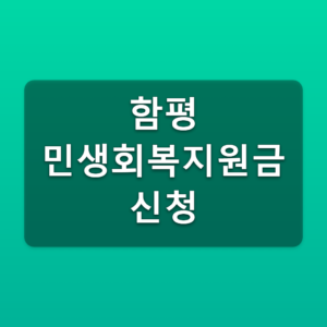 함평 지원금 신청 50만원 대상과 선불카드 받는방법 1 함평 민생회복지원금 신청
