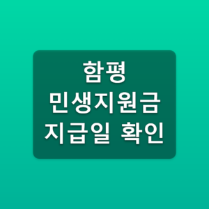 함평 민생지원금 지급일 확인