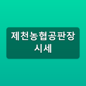 제천농협공판장 시세