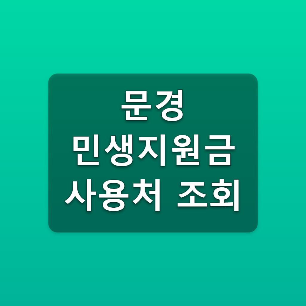 문경 민생지원금 사용처 조회