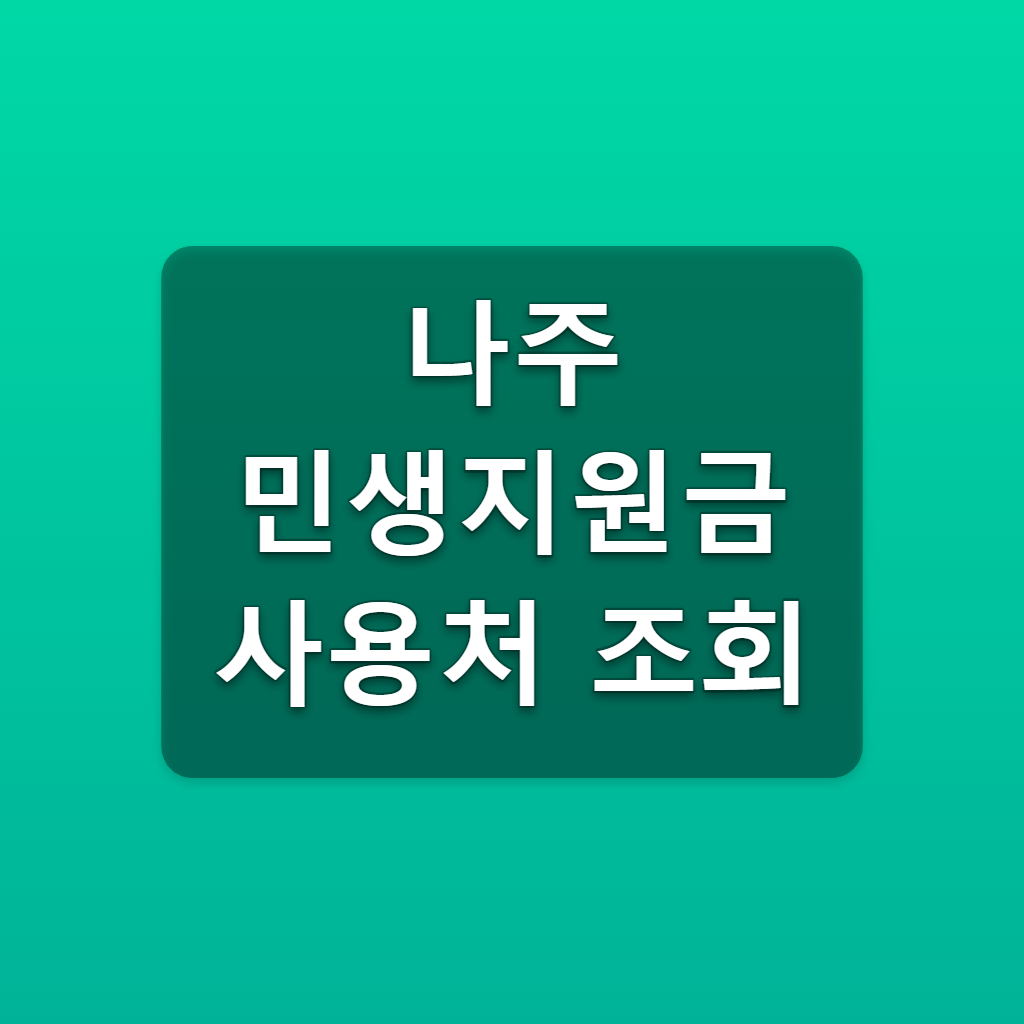 나주 민생지원금 사용처 조회