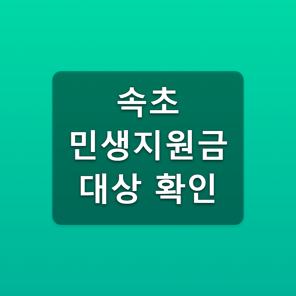 속초 민생지원금 대상 확인