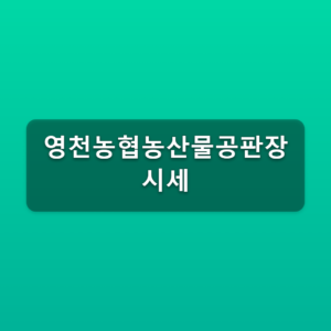 영천농협농산물공판장 시세