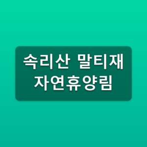 속리산 말티재 자연휴양림
