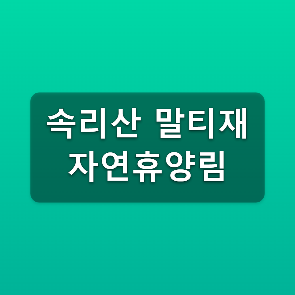 속리산 말티재 자연휴양림
